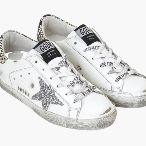 Golden Goose Shoes - Golden Goose Classic Glitter Star Snakeskin